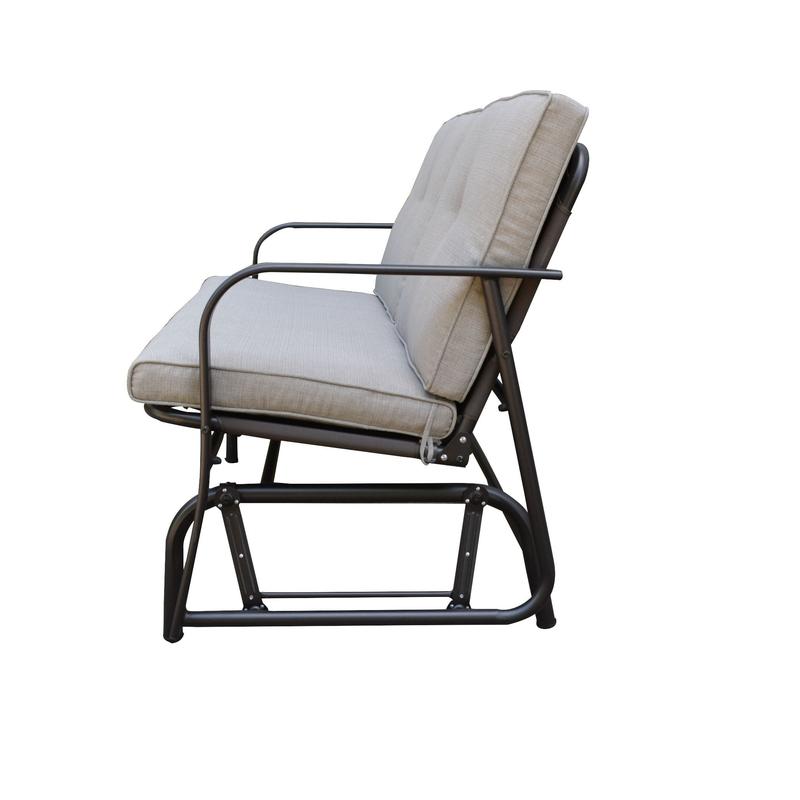 Living Accents Jefferson 2 person Black Steel Frame Double Glider Gray