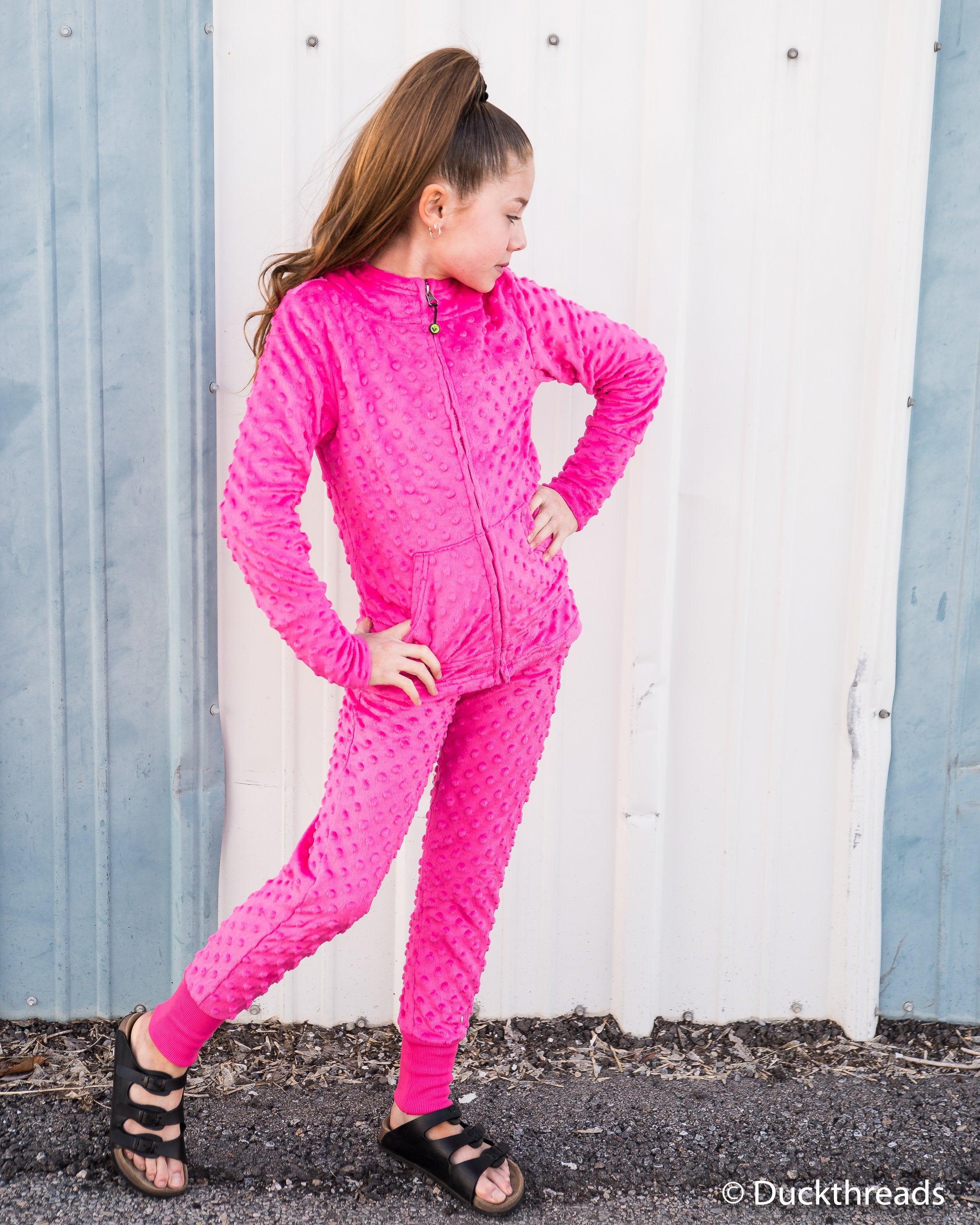 Minky Bubble Hoodie - Fuschia