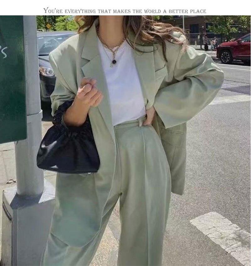 Mint Blazers Woman Loose Fit BF Long Sleeve Jackets Outwear