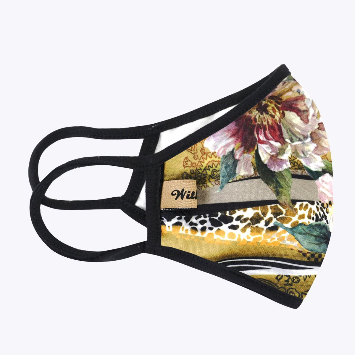 Yellow Floral 3-Layered Face Cover-PM0008