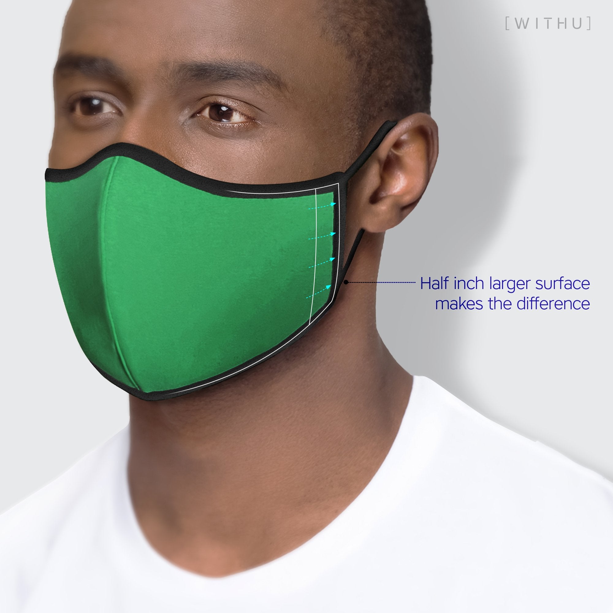 WITH U Washable Reusable Face Masks - 3-Layer with Adjustable Ear