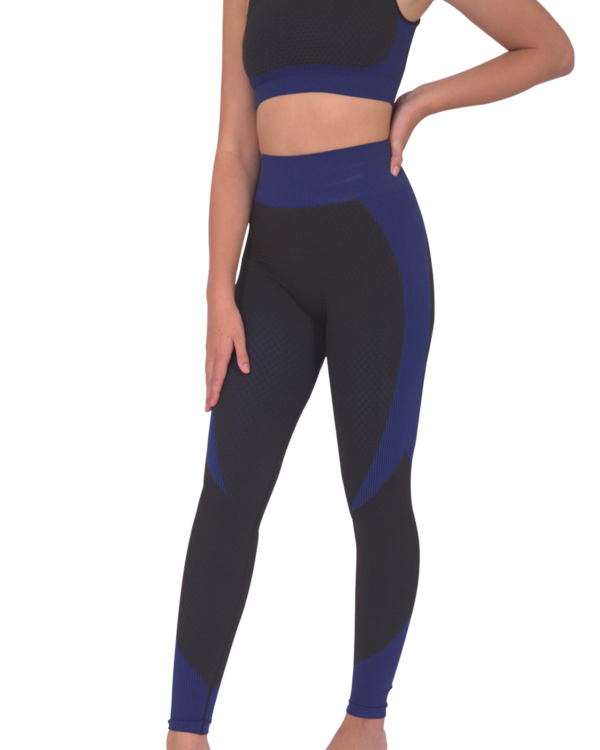 Trois Seamless Legging - Black with Navy