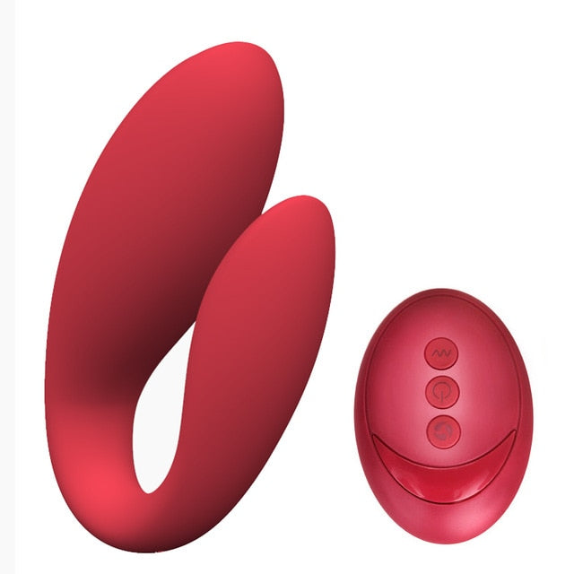 Wireless Vibrator Adult Toys For Couples USB Rechargeable Dildo G Spot U Silicone Stimulator Double Vibrators Sex Toy For Woman