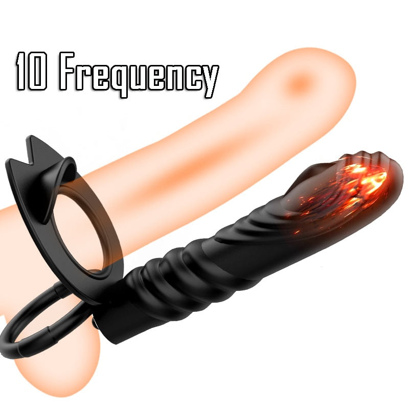 10 Frequency Double Penetration Anal Plug Dildo Butt Plug Vibrator For Men Strap On Penis Vagina Plug Adult Sex Toys For Couples