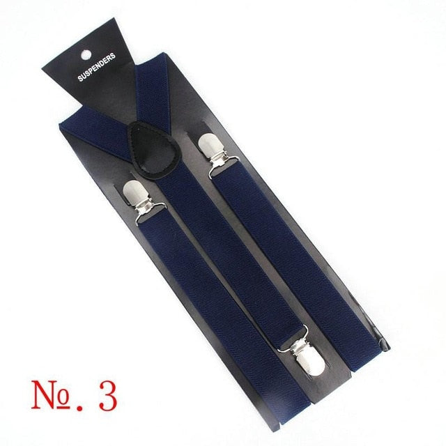 Hot Sale Elastic Leather Suspenders Men 3 Clips Vintage Men's Women Suspender Trousers Wedding Suspension For Skirts 38 Colors