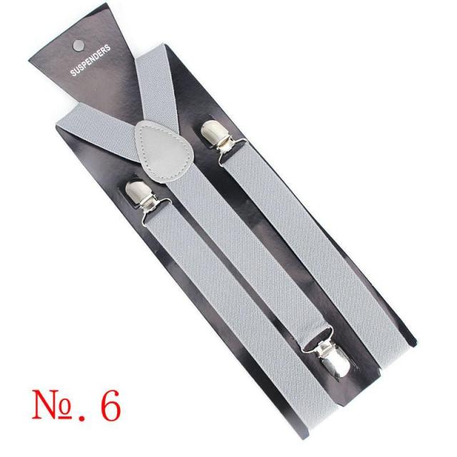 Hot Sale Elastic Leather Suspenders Men 3 Clips Vintage Men's Women Suspender Trousers Wedding Suspension For Skirts 38 Colors