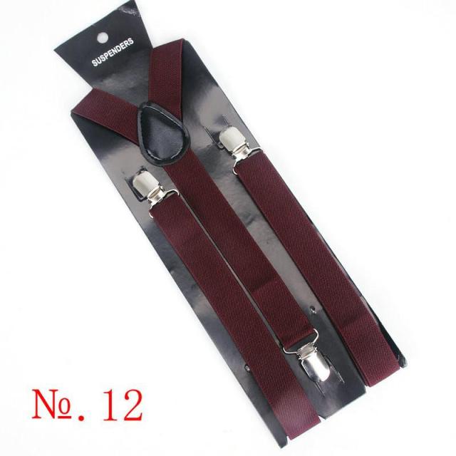 Hot Sale Elastic Leather Suspenders Men 3 Clips Vintage Men's Women Suspender Trousers Wedding Suspension For Skirts 38 Colors