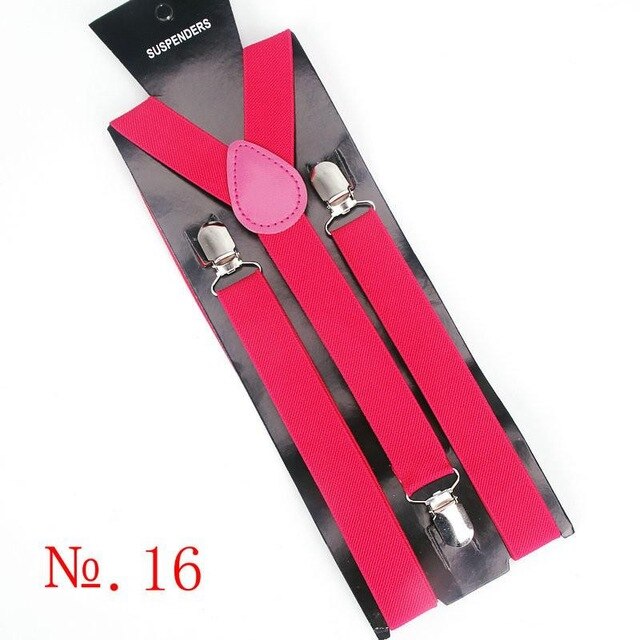 Hot Sale Elastic Leather Suspenders Men 3 Clips Vintage Men's Women Suspender Trousers Wedding Suspension For Skirts 38 Colors