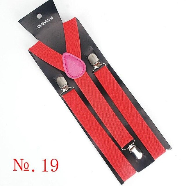 Hot Sale Elastic Leather Suspenders Men 3 Clips Vintage Men's Women Suspender Trousers Wedding Suspension For Skirts 38 Colors