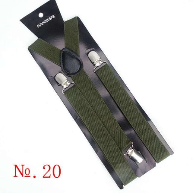 Hot Sale Elastic Leather Suspenders Men 3 Clips Vintage Men's Women Suspender Trousers Wedding Suspension For Skirts 38 Colors