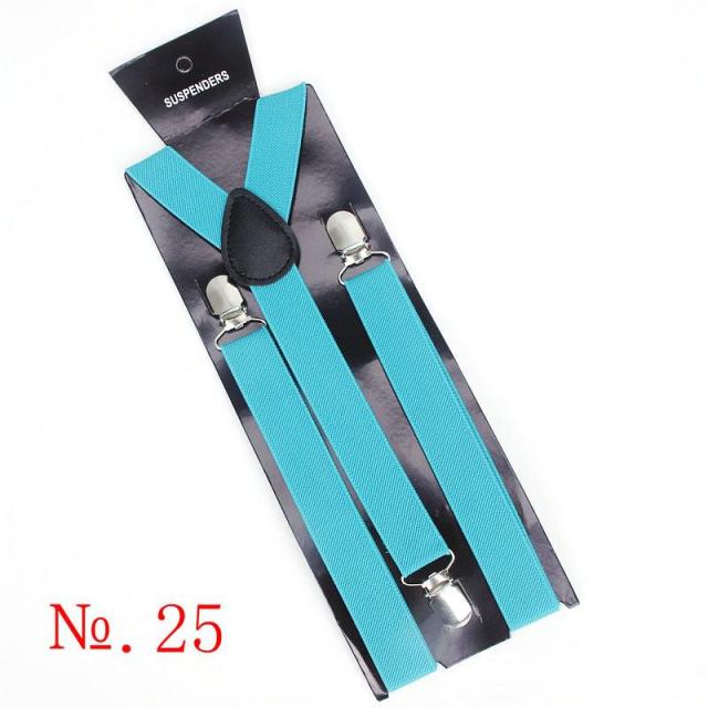 Hot Sale Elastic Leather Suspenders Men 3 Clips Vintage Men's Women Suspender Trousers Wedding Suspension For Skirts 38 Colors