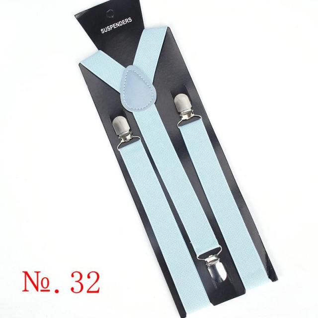 Hot Sale Elastic Leather Suspenders Men 3 Clips Vintage Men's Women Suspender Trousers Wedding Suspension For Skirts 38 Colors