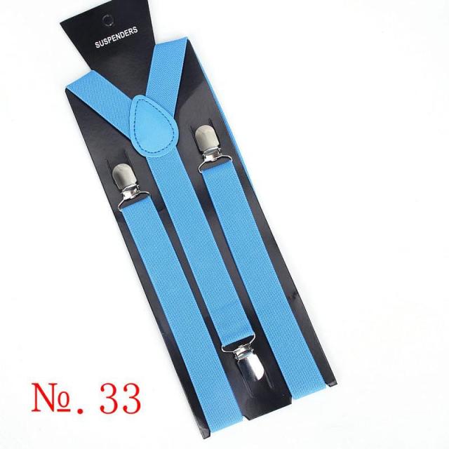 Hot Sale Elastic Leather Suspenders Men 3 Clips Vintage Men's Women Suspender Trousers Wedding Suspension For Skirts 38 Colors