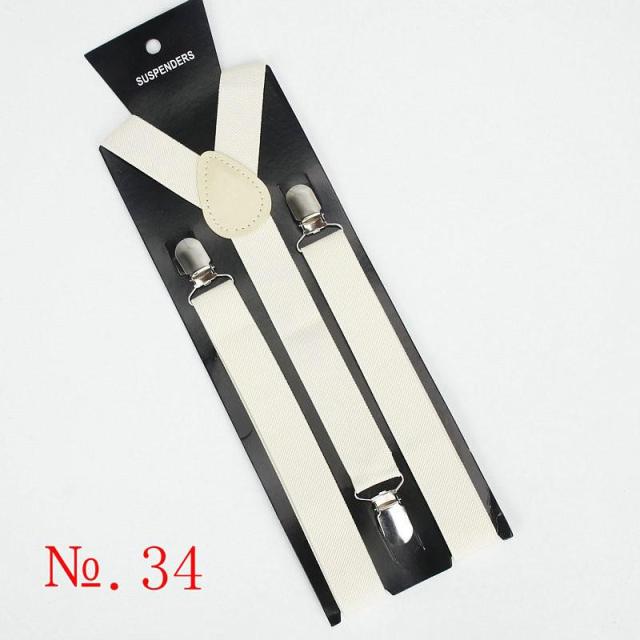 Hot Sale Elastic Leather Suspenders Men 3 Clips Vintage Men's Women Suspender Trousers Wedding Suspension For Skirts 38 Colors