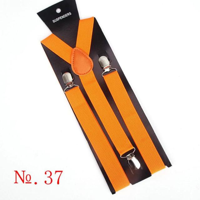 Hot Sale Elastic Leather Suspenders Men 3 Clips Vintage Men's Women Suspender Trousers Wedding Suspension For Skirts 38 Colors