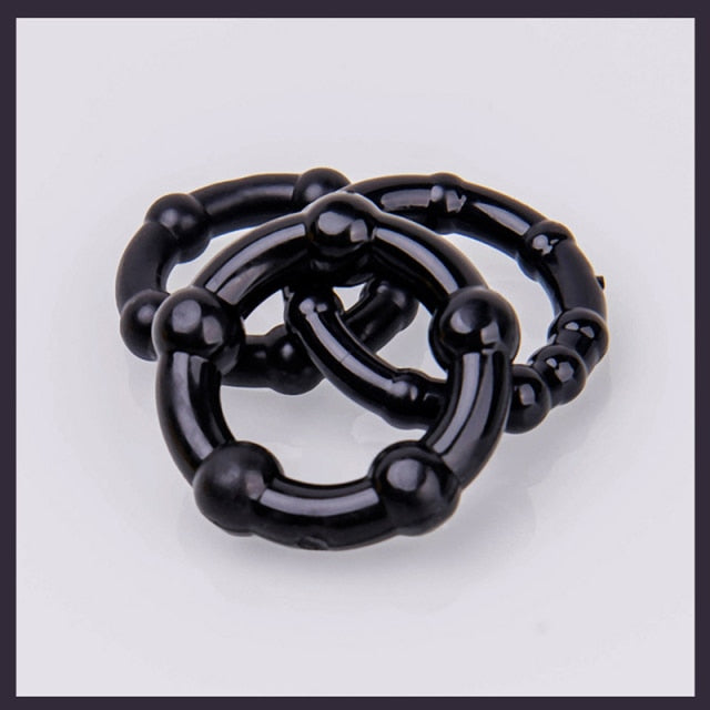 Set of 3PCS Durable Cock Rings Bead Penis Ring Male Delay Ejaculation Lasting Erection Ring Sex Toys For Men Adults