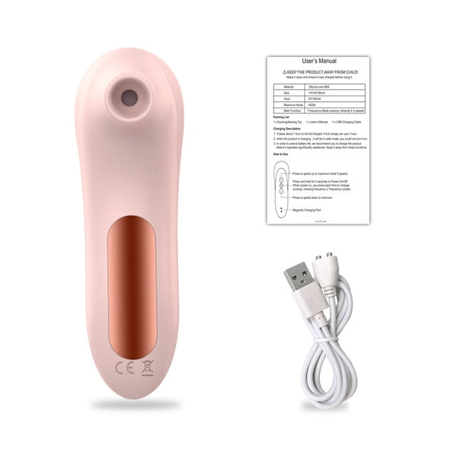 Powerful Clit Sucker Vacuum Vibrator Clitoris Sucking Nipple Sucking Tongue Vibrating Oral Licking Sex Toys for Adult Women