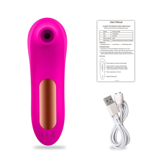 Powerful Clit Sucker Vacuum Vibrator Clitoris Sucking Nipple Sucking Tongue Vibrating Oral Licking Sex Toys for Adult Women