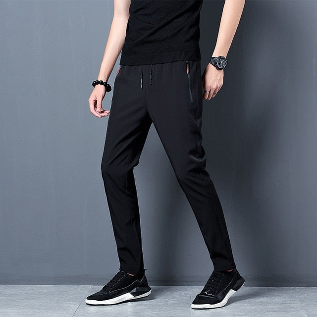 2021 New Men Pants Joggers Fitness Casual Quick Dry Outdoor Sweatpants Breathable Slim Elasticity Trouser Plus Size Men Pants