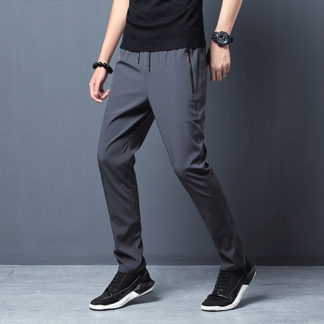 2021 New Men Pants Joggers Fitness Casual Quick Dry Outdoor Sweatpants Breathable Slim Elasticity Trouser Plus Size Men Pants