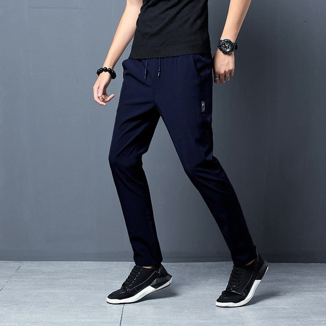 2021 New Men Pants Joggers Fitness Casual Quick Dry Outdoor Sweatpants Breathable Slim Elasticity Trouser Plus Size Men Pants