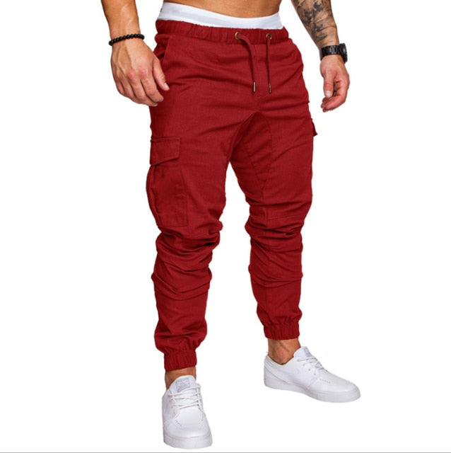 Autumn Men Pants Hip Hop Harem Joggers Pants 2020 New Male Trousers Mens Joggers Solid Multi-pocket Pants Sweatpants M-4XL