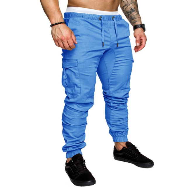 Autumn Men Pants Hip Hop Harem Joggers Pants 2020 New Male Trousers Mens Joggers Solid Multi-pocket Pants Sweatpants M-4XL