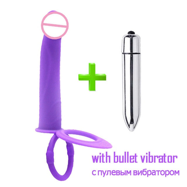 10 Frequency Double Penetration Anal Plug Dildo Butt Plug Vibrator For Men Strap On Penis Vagina Plug Adult Sex Toys For Couples