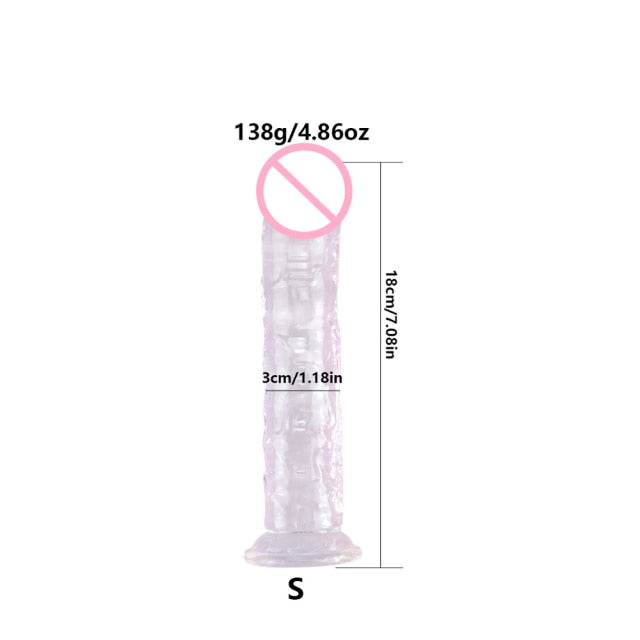 Realistic Dildo For Women Soft Jelly Suction Cup Dildo Anal Big Penis Anal Plug Crystal Dildo Female Sex Toys Erotic Adult 18+