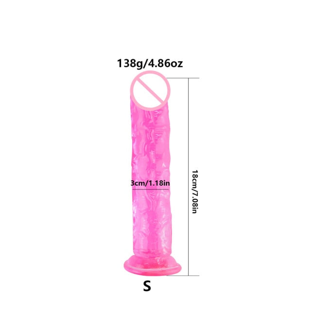 Realistic Dildo For Women Soft Jelly Suction Cup Dildo Anal Big Penis Anal Plug Crystal Dildo Female Sex Toys Erotic Adult 18+