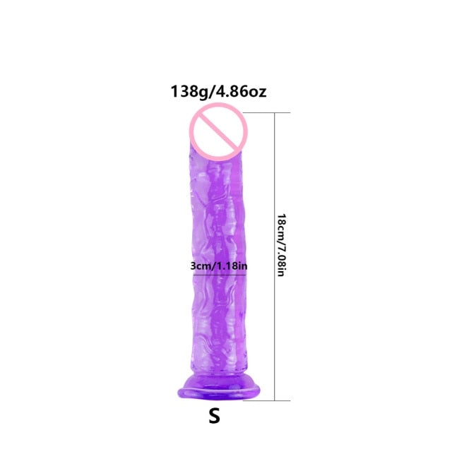 Realistic Dildo For Women Soft Jelly Suction Cup Dildo Anal Big Penis Anal Plug Crystal Dildo Female Sex Toys Erotic Adult 18+