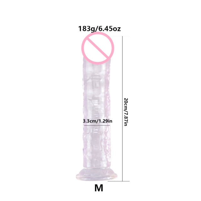 Realistic Dildo For Women Soft Jelly Suction Cup Dildo Anal Big Penis Anal Plug Crystal Dildo Female Sex Toys Erotic Adult 18+