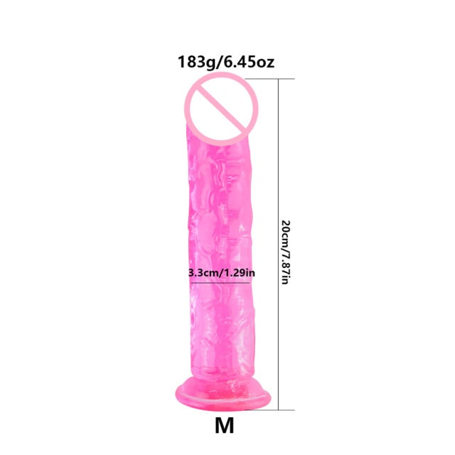 Realistic Dildo For Women Soft Jelly Suction Cup Dildo Anal Big Penis Anal Plug Crystal Dildo Female Sex Toys Erotic Adult 18+