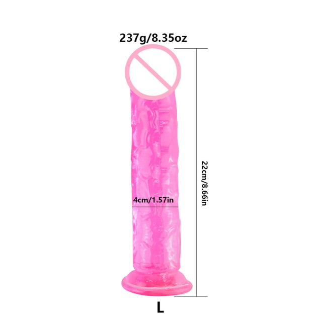 Realistic Dildo For Women Soft Jelly Suction Cup Dildo Anal Big Penis Anal Plug Crystal Dildo Female Sex Toys Erotic Adult 18+