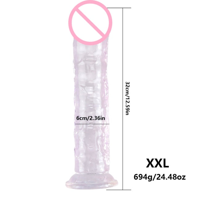 Realistic Dildo For Women Soft Jelly Suction Cup Dildo Anal Big Penis Anal Plug Crystal Dildo Female Sex Toys Erotic Adult 18+