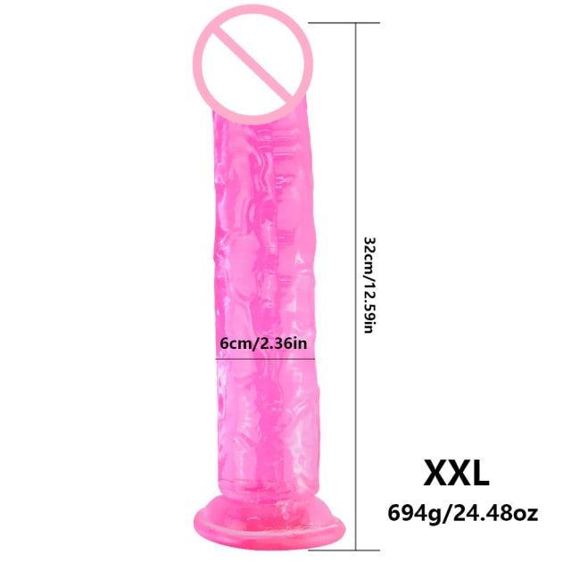 Realistic Dildo For Women Soft Jelly Suction Cup Dildo Anal Big Penis Anal Plug Crystal Dildo Female Sex Toys Erotic Adult 18+