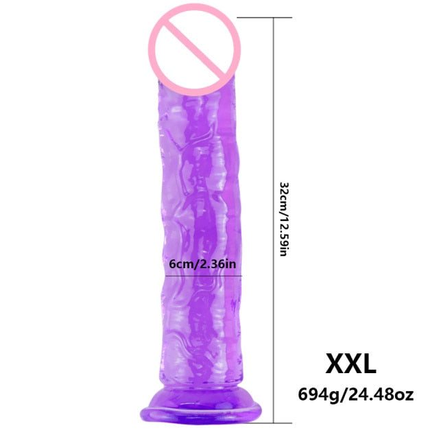 Realistic Dildo For Women Soft Jelly Suction Cup Dildo Anal Big Penis Anal Plug Crystal Dildo Female Sex Toys Erotic Adult 18+